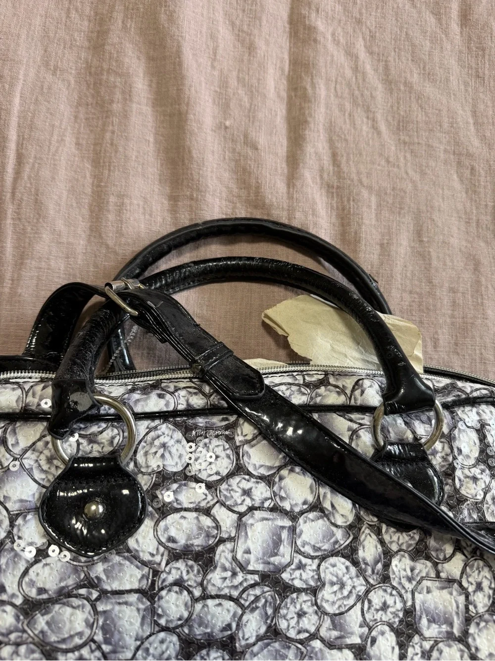 Dead stock Betsey Johnson Diamond Sequin Laptop Computer Case Bag Some Peeling